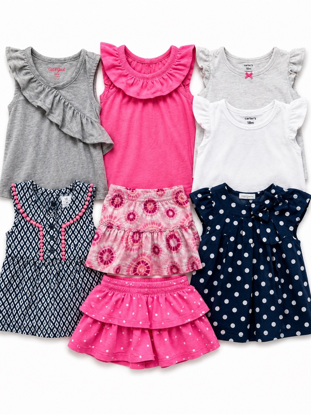 Girls 18 Month Clothing Bundle toddler girl tops, skirts outfit set playwear